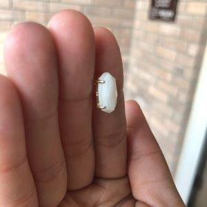 Betty Gold Stud Earring In White Pearl